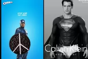 15 Pose keren para superhero ketika menjadi bintang iklan, boleh juga!