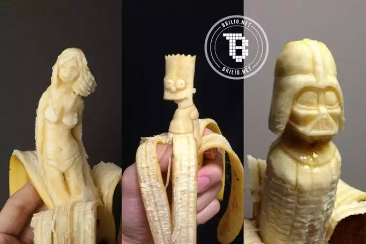 13 Karya ukiran unik berbahan pisang, ada yang mirip Kim Jong Un!