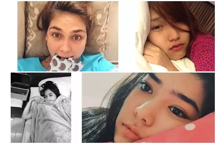 13 Selebriti cewek ini selfie bangun tidur, masih cantik nggak ya?