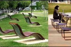 18 Bangku taman ini bentuknya nyeleneh, bikin betah duduk berlama-lama