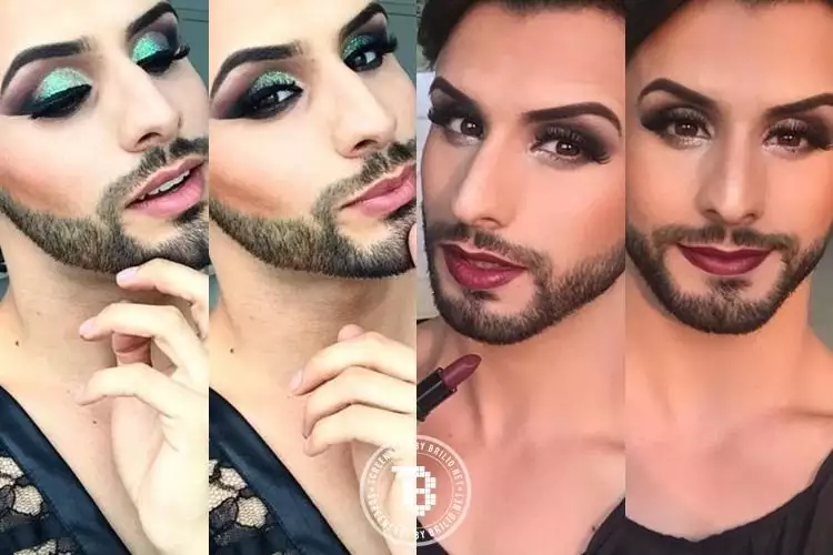 Cowok ini gemar makeup layaknya cewek, 15 foto ini buktinya!