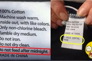 Tak sangka, ternyata ada pesan singkat dan kocak di label baju! 