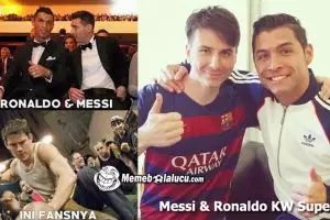 15 Meme kocaknya persaingan antara CR7-Messi, bikin kamu geregetan!