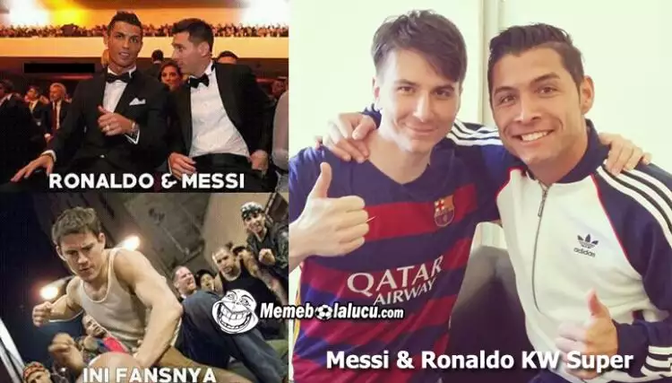 15 Meme kocaknya persaingan antara CR7-Messi, bikin kamu geregetan!