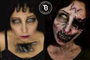 Gadis ini sulap tubuhnya jadi mengerikan cuma pakai makeup, wow! 