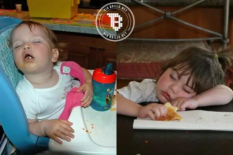15 Foto lucunya bayi yang ketiduran saat makan, gemes!
