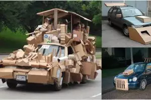 15 Hasil modifikasi mobil dengan kardus ini dijamin bikin gagal paham