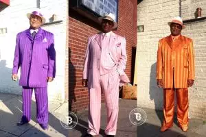 Pria nyentrik, sering gonta ganti setelan jas pelangi ini keren abis! 