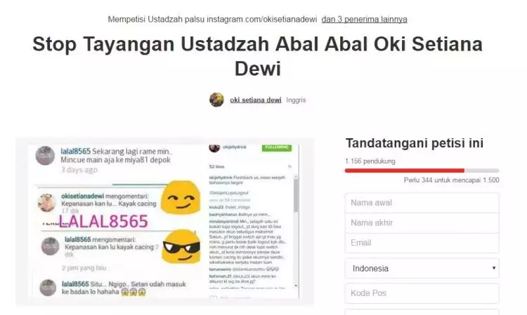 Petisi online untuk Oki Setiana Dewi gegerkan publik, ada apa?