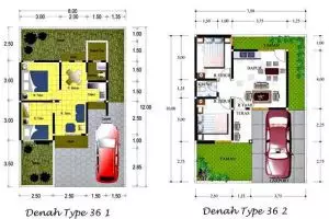 17 Denah rumah tipe 36 buat kamu pengantin baru, simpel & keren!