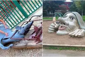 20 Desain gagal arena bermain ini bikin anak lari ketakutan, seram!