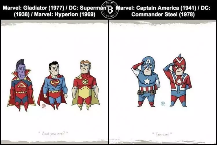 Marvel dan DC ternyata punya 22 superhero serupa, siapa yang plagiat?