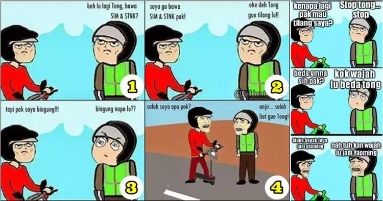 21 Komik strip super kocak kisah Otong dan Pak Polisi, dijamin ngakak!
