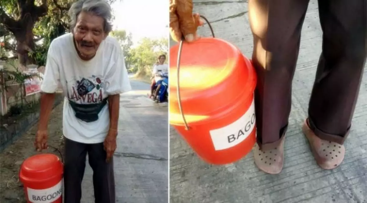 Kakek ini saban hari berjalan 20 km hanya demi uang Rp 14 ribu, salut!