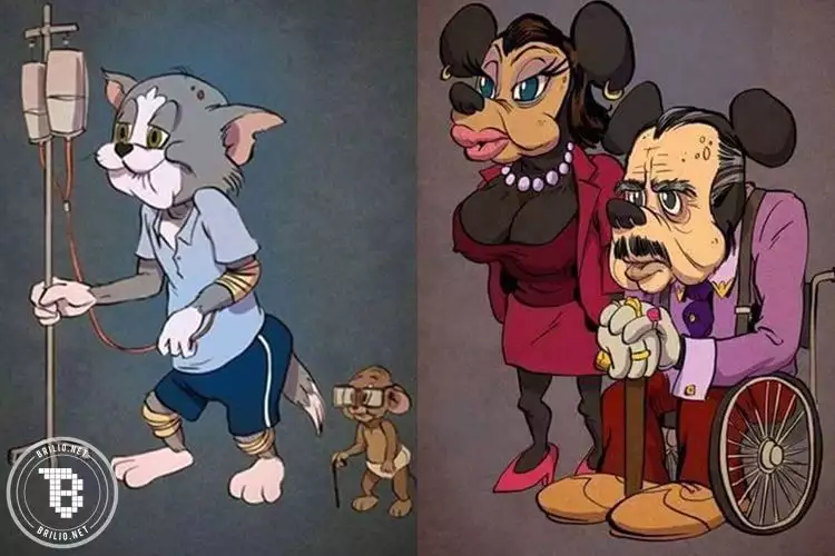 10 Ilustrasi tokoh Disney ketika digerogoti usia, duh kasihan ya!