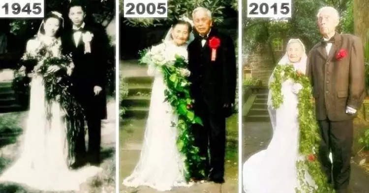 Pasangan berusia 98 tahun ini bikin ulang foto pernikahan mereka, wow!