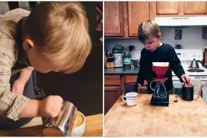 Adler Webb, barista cilik yang nggak cuma lucu tapi mahir racik kopi! 