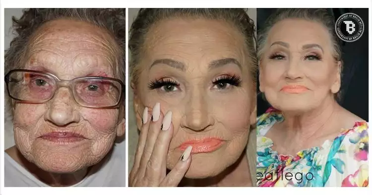 Berkat makeup, wajah nenek 80 tahun ini bikin cewek-cewek iri!