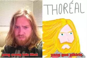 23 Foto selfie ini dibikn gambar ilustrasi, hasilnya lucu deh!