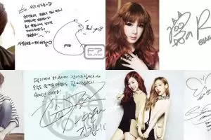 9 Tanda tangan artis K-Pop kondang, dari lucu sampai rumit banget!