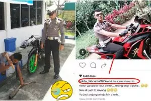 Sita knalpot racing, polisi ini ternyata motornya pakai knalpot serupa