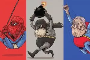26 Ilustrasi kelakuan superhero kalau sudah tua, bikin ngakak deh! 
