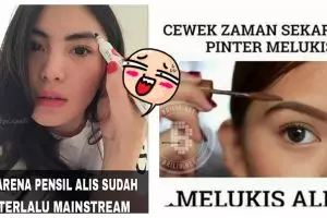 24 Meme kocak sindir wanita hobi melukis alis, awas bikin cewek sensi!