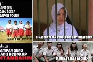 8 Meme sindir perilaku siswa zaman sekarang yang enteng hukum, miris!