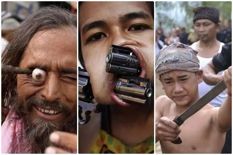 15 Foto ngerinya unjuk ilmu kebal dari Indonesia dan Thailand