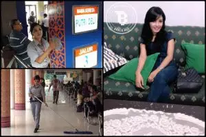 Berparas cantik, cewek ini jadi cleaning service di Stasiun Medan