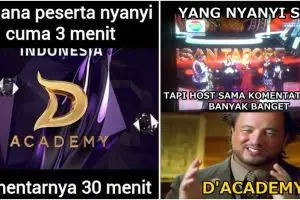 8 Meme ini sindir D' Academy, nyanyinya 3 menit komentarnya 30 menit