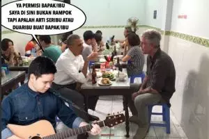 10 Meme Barack Obama makan di warteg ini kocak abis, dijamin ngakak!