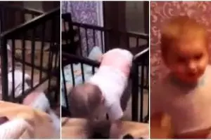 Tingkah cerdik balita pindah tempat tidur ini kocak abis, bikin gemas!