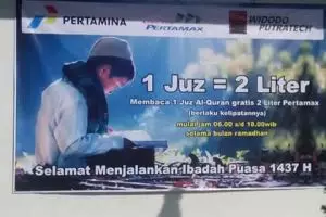 Mengaji 1 juz di SPBU ini bisa dapat 2 liter Pertamax gratis!