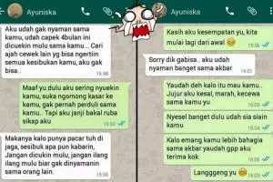 14 Chat tunjukkan penyesalan karena pacar ditikung teman, hiks..hiks..