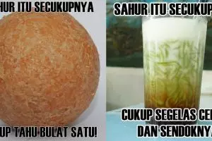 10 Meme 'sahur secukupnya' ini lucu abis, bikin puasamu makin ceria!