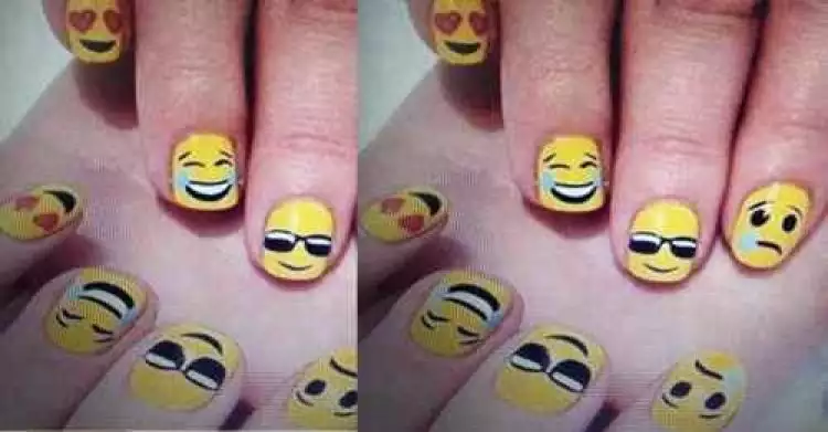 Ekspresikan mood kamu lewat nail art emoji, lucu!