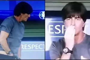 Kelakuan pelatih Jerman saat melawan Ukraina ini bikin ngakak!