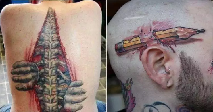 20 Desain tato luka berdarah ini jika dilihat terus bikin mual-mual!