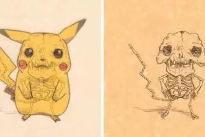 10 Ilustrasi penampakan kerangka tubuh tokoh kartun populer, keren!