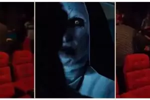 Orang ini kesurupan ketika menonton film The Conjuring 2, serem ya!