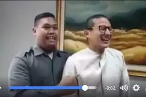 Sandiaga Uno tertawa ketika didoakan 'si ajudan pribadi', kenapa ya?