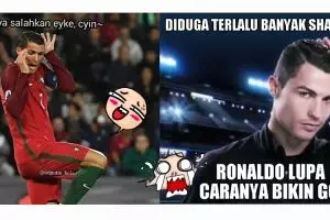 10 Meme kocak sindir penalti gagal CR7 di EURO bikin ngakak 