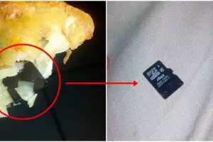 Beruntungnya cowok ini, dapat 'harta karun' di dalam bakwan goreng!