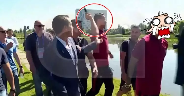 Cristiano Ronaldo buang mic reporter ke danau, kenapa ya? 