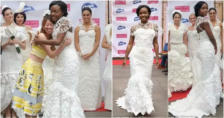 10 Gaun pengantin indah ini ternyata terbuat dari tisu toilet