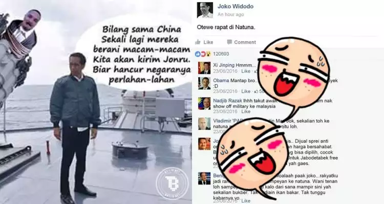 Humor reaksi para pemimpin dunia saat Jokowi ke Natuna ini kocak abis!