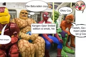 11 Meme superhero ikutan mudik lebaran, kena macet juga nggak ya? 