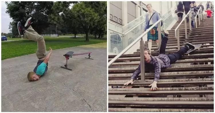 12 Momen saat para skateboarder gagal melakukan trik ini bikin ngilu!