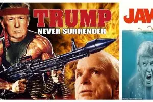 Lucunya 12 cover film ini diedit pakai wajah Donald Trump, ups!